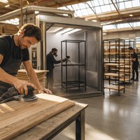 Étagères de supermarché double face en acier et bois, présentoirs et vitrines pour marchandises diverses, design commercial pour toute la surface du magasin