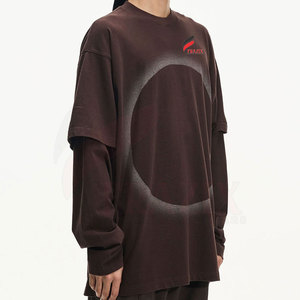 Nuevo diseño, camisa con mangas de doble capa, ropa informal, camisa con mangas de doble capa, venta al por mayor, camisa con mangas de doble capa - Product Image 2