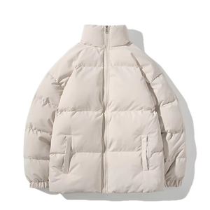Veste matelassée personnalisée imperméable et coupe-vent, manteau d'hiver standard à col montant, couleur unie, en toile, vente en gros, style urbain - Product Image 1