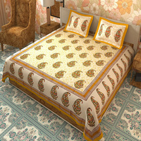 Beau ensemble de literie en coton imprimé avec taie d'oreiller 200TC 90x108 pouces 100% coton Azo Free OEM