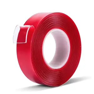 Red Liner Transparent Double Sided Acrylic Foam Nano Tape Heavy Duty Mounting Tape