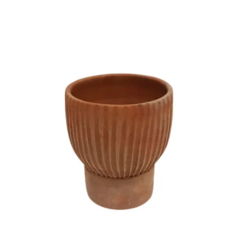 Vaso di fiori dal Design unico realizzato in argilla colore naturale Design moderno vasi in ceramica e Terracotta per la decorazione della casa e del tavolo