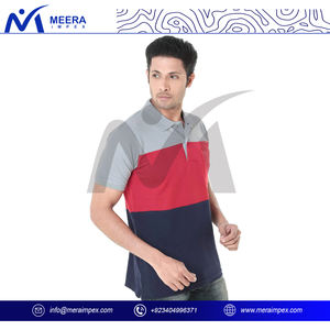 เสื้อโปโลผู้ชายแห้งเร็ว, เสื้อโปโลทรงพอดีตัวทันสมัยพิมพ์ลายสีพื้นใส่สบายตัวสั้นทนทานเย็บถัก - Product Image 3