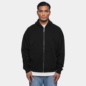 Wholesale Quality Oversized Men's Heavyweight Cotton Custom Print Embroidered Puff Printing Solid Fleece Winter Hoodie Pocket - Product Image 1