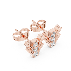 ต่างหูเพชรเลี้ยงในห้องปฏิบัติการสุดหรู สีเหลือง/ชมพู/ขาว ชุบทองคำขาว ดีไซน์ทันสมัย สวยสง่า เหมาะเป็นของขวัญสำหรับผู้หญิง ขายส่ง - Product Image 3