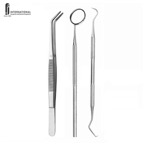 Ensemble d'examen dentaire premium 3 pièces, kit de diagnostic dentaire, protection primaire des cavités dentaires, examen réutilisable, chirurgical manuel - Product Image 4