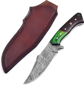 Custom Size Handmade Top Quality Damascus Steel Hunting Knife Wooden Handle Skinner knives