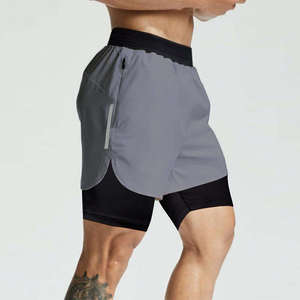 Pantalones Cortos Deportivos para Hombre, de Cintura Alta, con Cordones, Secado Rápido, Color de Contraste, Transpirables, para Gimnasio, Correr y Deportes - Product Image 2