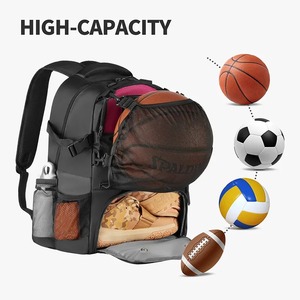 Baskets de basket-ball unisexe personnalisées sac à dos imperméable et antivol avec fermeture à glissière doublure en polyester maille de style sportif - Product Image 4