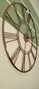 Rose <b>Gold</b> PVD Steel Roman Numeral Analog <b>Large</b> <b>Wall</b> <b>Clock</b> Needle Display for Living Room Bedroom Home Kitchen Office Decor - Product Image 6