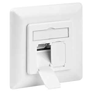 Presa di rete Cat.6a Presa LAN 2-fach RJ45 schermata Presa dati a incasso bianca - Product Image 1