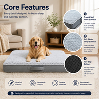 Tapis lavables pour chiens de taille multiple Tapis de couchage en peluche de luxe pour animaux de compagnie Tapis et coussinets portables pour animaux de compagnie remplis d'éponge