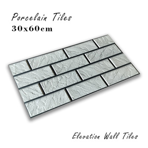 Ofis duvar kaplama için en kaliteli fayans yapay taş yüksek derinlik yükseklik 30x60Cm açık Carreaux 300x600mm porselen