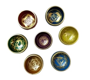 Medalla Religiosa Redonda de Latón Tibetano del Himalaya, Hecha a Mano, con 7 Metales de Chakra, Pintada, para Meditación y Yoga - Product Image 1