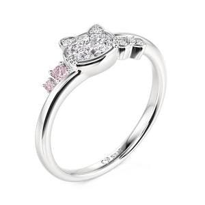Jeulia Sterling <b>Silver</b> Minimalist Bypass Cat <b>Ring</b> with Bow Knot <b>Adjustable</b> Fashion <b>Ring</b> - Product Image 3