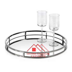 Bandeja de metal con acabado dorado y espejo a precio mayorista Bandeja para servir alimentos - Product Image 5
