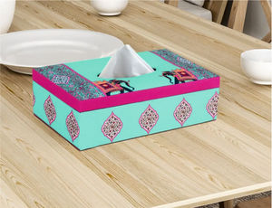 Hermosa caja de pañuelos impresa de madera hecha a mano clásica para uso en la mesa hogar cocina restaurantes oficinas - Product Image 5