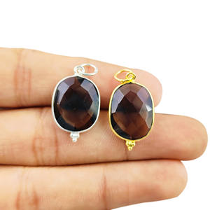 Colgante de cuarzo ahumado de Plata de Ley 925, conjunto de bisel elegante, forma desigual, abalorio de piedras preciosas naturales, colgantes finos principales de diamante - Product Image 5