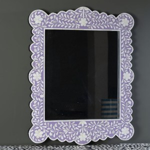 Espejo de Pared Decorativo Moderno con Incrustaciones de Hueso Hecho a Mano, Marco Duradero, Artesanía Ecológica, Elegante Espejo para Sala de Estar o Pasillo - Product Image 3