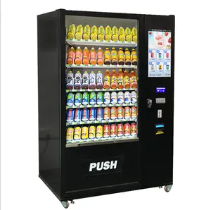 24 Hours Advertising Screen Vending Machine Combination Snack Drinks Vending Machine With Card Reader