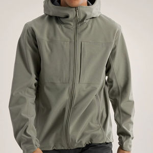 Veste coupe-vent à capuche respirante de haute qualité pour hommes, tissu doux et chaud durable, vêtements de voyage, coupe moderne - Product Image 1