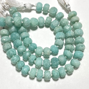 Perles en forme de rondelle à facettes en amazonite 10-10.5MM perles de pierres précieuses vertes pour la fabrication de bijoux - Product Image 4