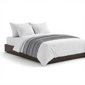 Base de Cama de Madera de Caoba Sólida con Chapa de Nogal, Diseño Moderno, Muebles de Dormitorio, Cama de Madera para Hogar y Hotel - Product Image 3