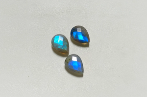 Pierre précieuse en labradorite bleue facettée en forme de goutte d'eau, cabochon briolette, pour la fabrication de bijoux, pendentif, 11x15mm - Product Image 3