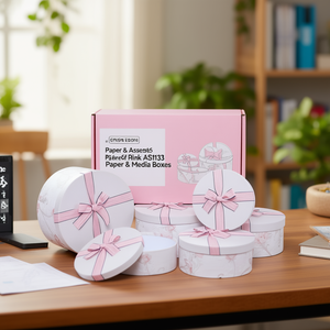 Box of 6 Assorted Pink AS1133 Paper & Media <b>Boxes</b> - Product Image 3