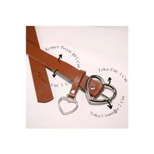 Ceinture basique pour femme avec boucle en forme de cœur, ceinture pour pantalon, ceinture pour chemise, ceinture pour veste - TABA - Product Image 1