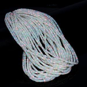 Perles d'opale de feu éthiopienne brin 3-5mm Rondelle perles lisses pierre blanche naturelle pour la fabrication de bijoux fabricant en gros - Product Image 2