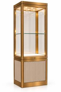 Vitrine à bijoux en verre avec éclairage LED, présentoir en acrylique incurvé pour comptoir de vente au détail, idéal pour les bijouteries et centres commerciaux - Product Image 5