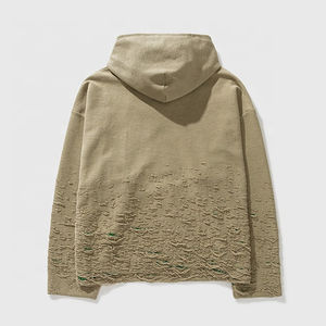 Sudadera Personalizada 100% Algodón, Invierno, Gruesa, Estilo Vintage, Lavado Ácido, Tallas Grandes para Hombre, con Parches Bordados, Efecto Desgastado, Transpirable y Forrada - Product Image 2