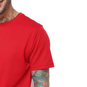 Camiseta de algodón 100% de alta calidad para hombre, diseño de punto informal de manga corta con cuello redondo y logotipo de marca personalizado sólido a la moda - Product Image 3