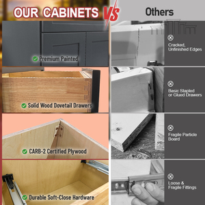 American <b>Kitchen</b> <b>Cabinets</b> White Oak Solid Wood RTA Factory Wholesale Bulk Orders for Residential Developers and Housing Projects - Product Image 2