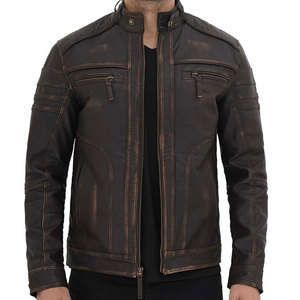 Chaqueta de Cuero Vacuno de Alta Calidad al por Mayor para Uso en Exteriores, Cuello Alto, para Hombre, Invierno, Ecológica, Transpirable, con Logotipo Frontal OEM - Product Image 1