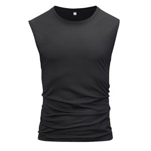 Camiseta sin mangas para hombre de punto con cuello redondo y lavado con lejía bordada personalizada, camiseta de verano informal y transpirable sin mangas Vintage para gimnasio - Product Image 1