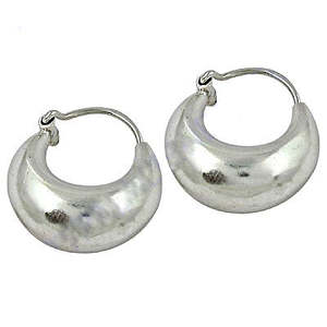 Boucles d'oreilles créoles épaisses tendance pour femmes, argent 925, plaqué or rhodié, or 18 carats, or rose, formes géométriques papillon, pour un usage quotidien - Product Image 2