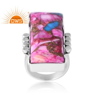 Trending Design Sterling Silver Natural Mojav Copper Purple Oyster <b>Turquoise</b> Gemstone <b>Ring</b> For Women Custom Jewelry For Women - Product Image 1