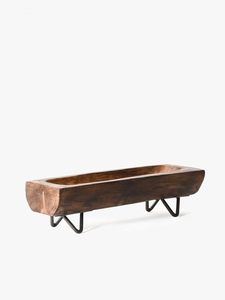 Plato para servir troncos de madera hecho a mano con patas de metal a precio mayorista para restaurante, boda, Hotel, fiesta, uso - Product Image 3
