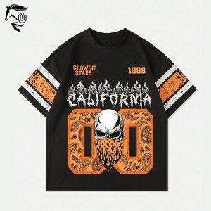 Venta al por mayor de los hombres de alta calidad de lavado en seco camiseta personalizada DTF Impresión digital Drop Shoulder Jersey con ajuste regular - Product Image 1