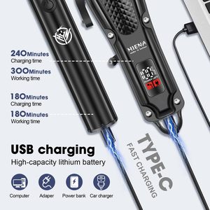 Tondeuse à Cheveux Professionnelle Sans Fil Rechargeable pour Hommes, Kit en Acier Inoxydable 2500mAh avec Écran LED, Étanchéité IPX7, Instructions en Français pour Barbiers - Product Image 3