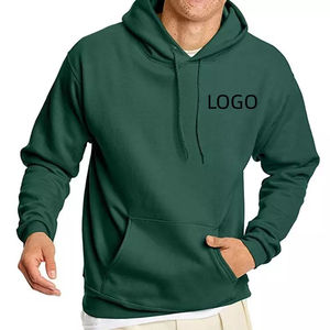 Top New Unisex Pullover Hoodie Hombres Sólido Verde Manga larga 100% Algodón Invierno Streetwear Logotipo personalizable Estilo Hip Hop OEM - Product Image 1
