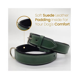 BlazingPaws Pawficer Personalized Leather <b>Dog</b> <b>Collar</b> <b>with</b> <b>Name</b> Heavy Duty Soft Padded Custom Engraved Thick <b>Dog</b> <b>Collar</b> - Product Image 5