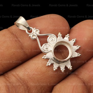 จี้เงินแท้ 925 ทรงกลม 5 มม. แบบกึ่งสำเร็จรูป พร้อมฐานติดตั้งเพชร CZ สำหรับทำเครื่องประดับ DIY - Product Image 3