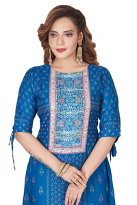Vêtements ethniques de qualité supérieure les plus vendus ensemble Kurta long à manches longues à vendre en vrac mode femmes élégantes Kurta - Product Image 4