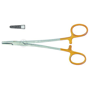 Portaagujas TC 14 cm Instrumentos quirúrgicos dentales Portaagujas de sutura curvados en tamaños 3-0-5-0 - Product Image 1