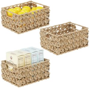 TienPhong-cesta de ratán artesanal para almacenamiento de alimentos, juego de cesta de mimbre con bandeja - Product Image 1