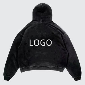 Streetwear personnalisé de haute qualité sweat à capuche brodé en molleton de coton surdimensionné pour hommes - Product Image 2