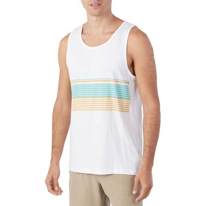 Camiseta sin mangas para hombre, personalizada OEM, de alta calidad, sostenible, informal, de corte muscular, 100% algodón orgánico, acanalada, de secado rápido y transpirable. - Product Image 2